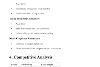 create a  market research report and business analysis