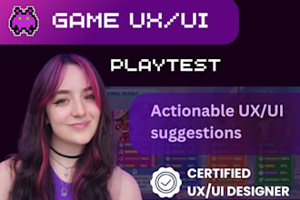 test your game and provide actionable UX UI feedback