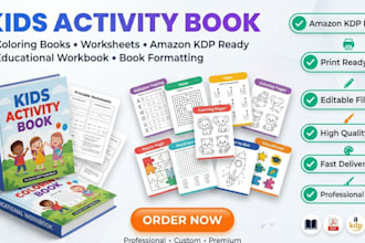 design activity book kids activity book coloring pages book worksheets KDP
