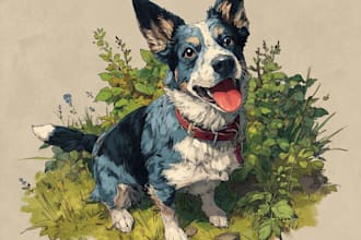 custom pet portrait, pet portrait, watercolor portrait
