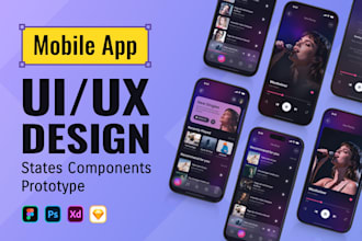 design ios android mobile app UI UX in figma
