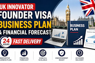 write UK innovator founder visa business plan and financial forecast in 24hrs