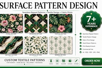 design seamless surface pattern for textile fabric prints
