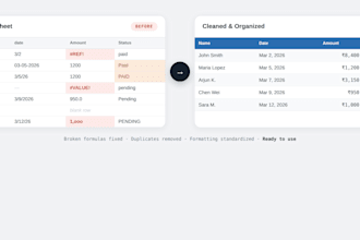fix, clean, or organize your excel spreadsheet