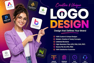 do creative unique trendy logo design and redesign