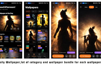 create wallpaper app with firebase, categories, 200 wallpapers,ads,iap