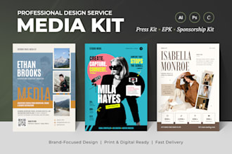 design a professional media kit, press kit, and epk