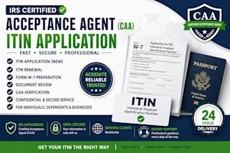 process your irs itin application accurately as a caa