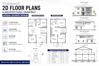 draw professional 2d floor plans, house plans, and autocad drawings