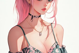 draw anime character or portrait, fanart, oc, pfp