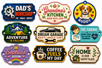 do any flat 3d logo nameplate keychain badge bag tag bookmark multicolor 3mf stl