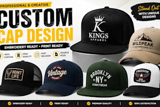 design modern caps hats for streetwear and fashion brands