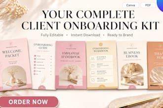 design client onboarding kit, welcome packet ebook, business coach workbook