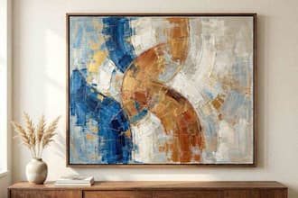 create elegant abstract wall art in oil painting style