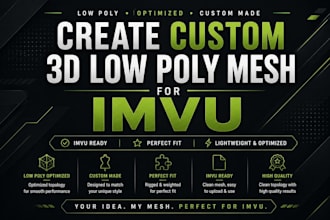 create custom 3d low poly mesh for imvu