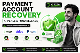 appeal to release your blocked fund from stripe, wise, paypal or other platforms