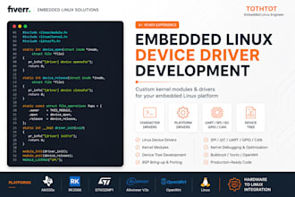 develop embedded linux driver, kernel module and bsp