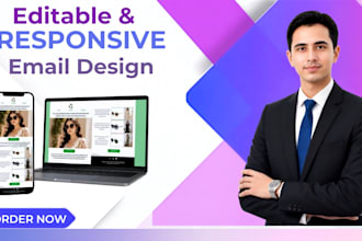 design editable mailchimp or klaviyo email template and newsletter