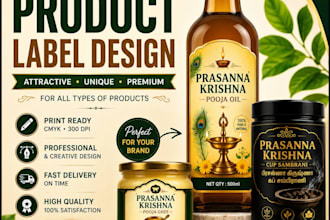 design a professional product label, bottle label and packaging label