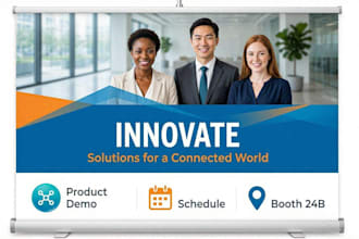 design amazing rollup, retractable, popup, or pullup banner