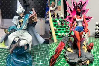3d print and paint custom anime figure diorama miniature figurine bust stl print