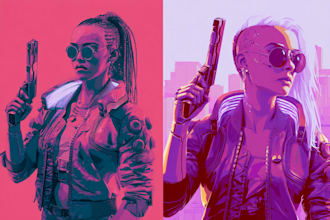 create cyberpunk character art and futuristic concep