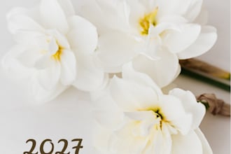 printable digital floral calendar for 2027