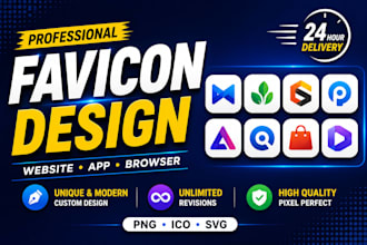 design a custom favicon for website, app and browser