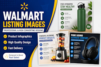 design professional walmart listing images and product infographics