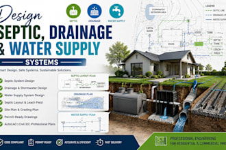 design septic, drainage and water supply systems