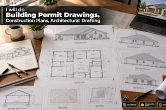 do building permit drawings, construction plans, architectural drafting