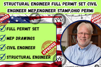 structural engineer ful permit set civil engineer mep,engineer stamp,ohio permit