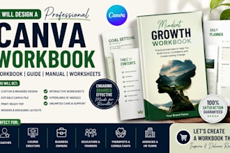 design a professional canva workbook, workbook PDF, guide or manual