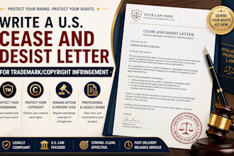 write a US cease and desist letter for trademark copyright infringement