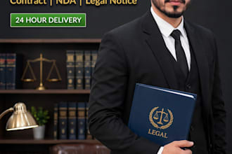 be your licensed advocate for contract, nda and legal notice