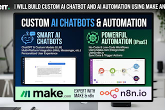 build custom ai chatbot and ai automation using make and n8n