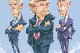 create a political or satirical cartoon