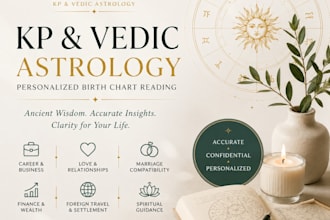 provide accurate kp and vedic astrology birth chart reading
