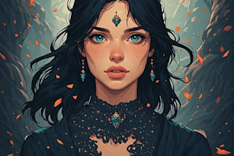 draw digital portrait or character illustration