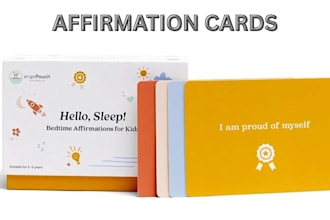 create affirmation cards, motivation cards, cards box design, playing card game