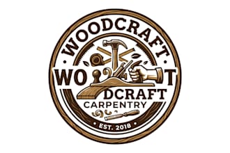 do a furniture maker, wood work carpentry logo design