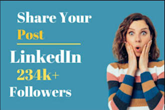 share, repost, content, link,blog with linkedin 234k audience, shoutout, promote