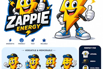 design a cartoon mascot logo or cartoon character
