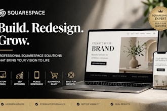build squarespace website design, squarespace redesign, website development seo