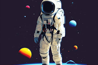 create a high quality, professional astronaut illustration for your project