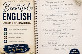 write your text in beautiful handwriting and cursive handwriting