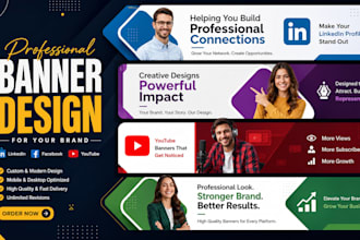 design professional linkedin banner, facebook cover photo