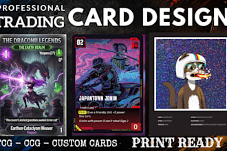 design custom trading card game ccg cards, card templates and card frames