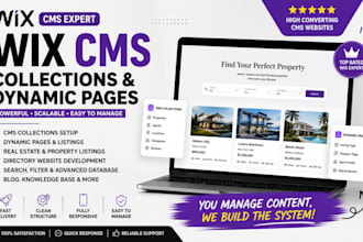 build wix cms collections, dynamic pages, real estate listings,directory website