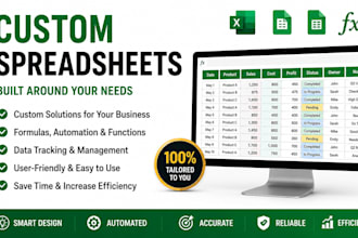 create a custom excel or google sheets spreadsheet